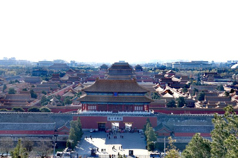 景山公园万春亭看北京城